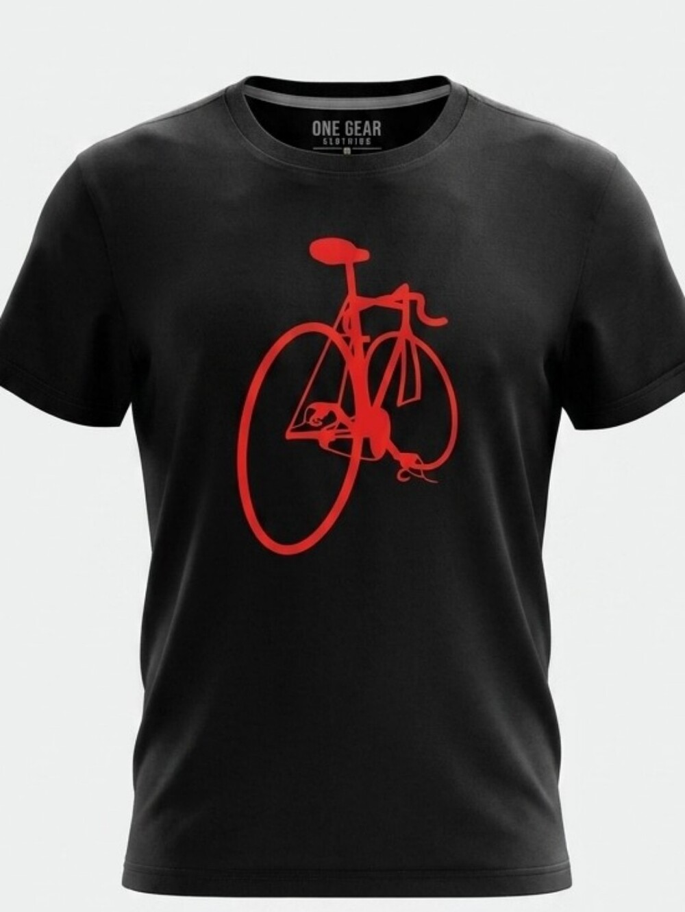 One Gear Clothing Red Road Bike Graphic Tee | Small.  Unisex